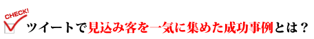 ツイートで見込み客を一気に集めた成功事例とは?